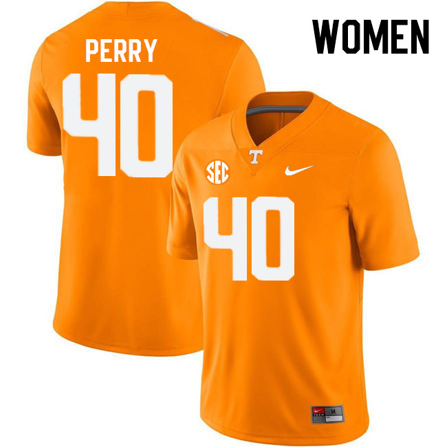Women #40 Kalib Perry Tennessee Volunteers College Football Jerseys Stitched Sale-Orange - Click Image to Close